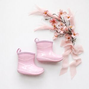 Adorable Pink Toddler Rain Boots, Size 5